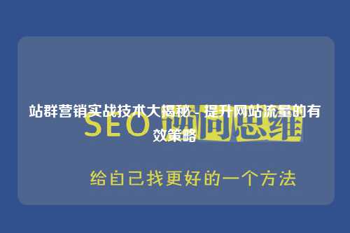 站群营销实战技术大揭秘 - 提升网站流量的有效策略